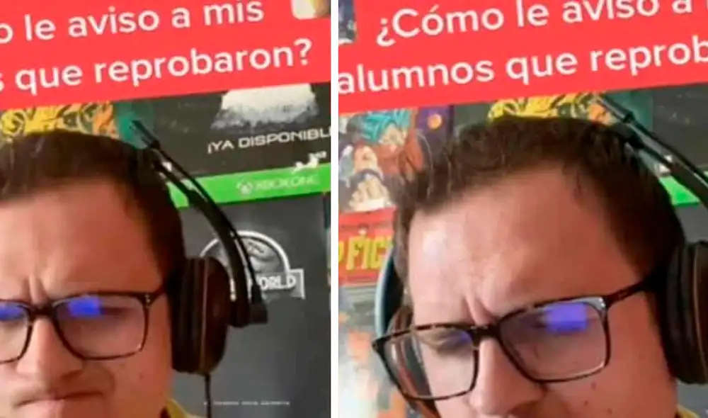 El docente cambió la composición de la cumbia “Tus jefes no me quieren” para realizar la copla que ha sacado más de una sonrisa en redes. Foto: captura de TikTok