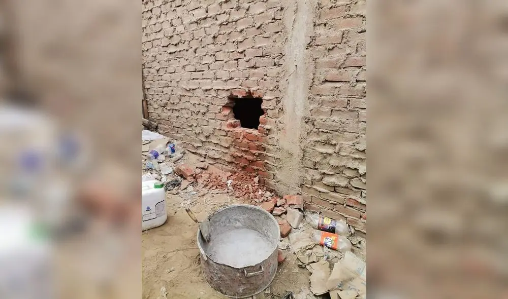 Los sujetos habrían utilizado una gata hidráulica. Foto: PNP Los sujetos habrían utilizado una gata hidráulica. Foto: PNP