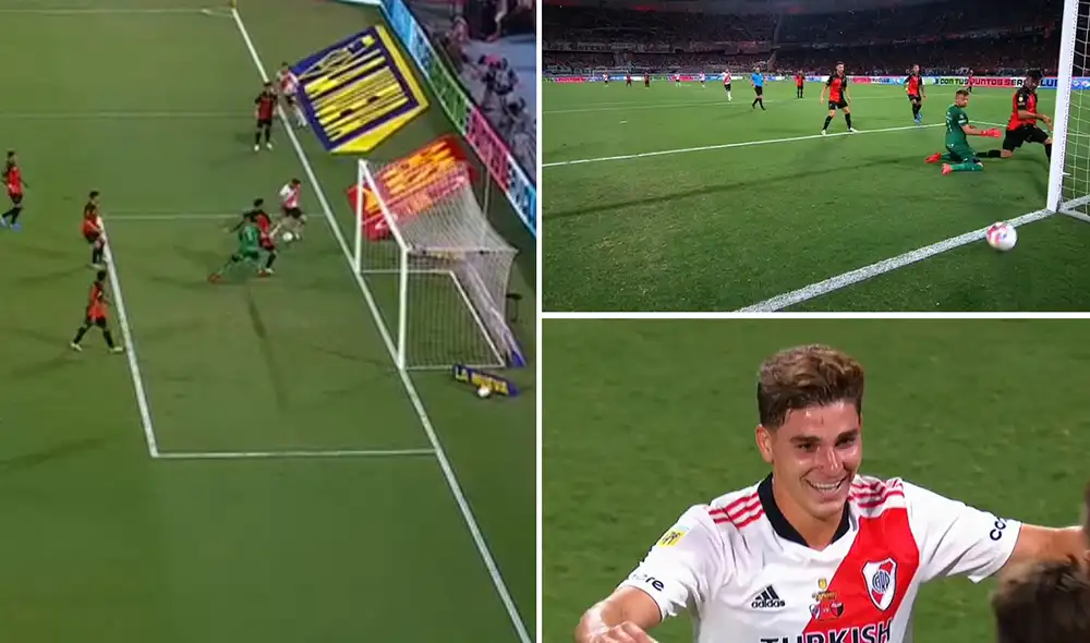 Julián Álvarez es la figura de River Plate con su doblete. Foto: captura de TNT Sports