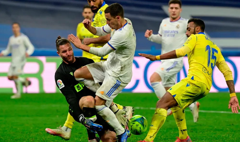 Real Madrid igualó 0-0 ante Cádiz por la fecha 18 de LaLiga. Foto: AFP