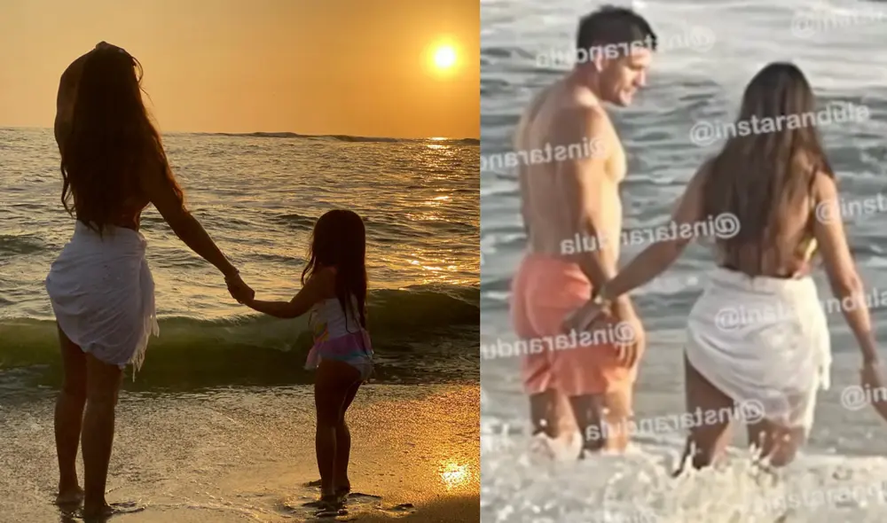 Melissa Paredes fue captada junto al chico reality Pancho Rodríguez en el día de playa con su hija. Foto: Melissa Paredes/Instagram, Instarándula/captura.