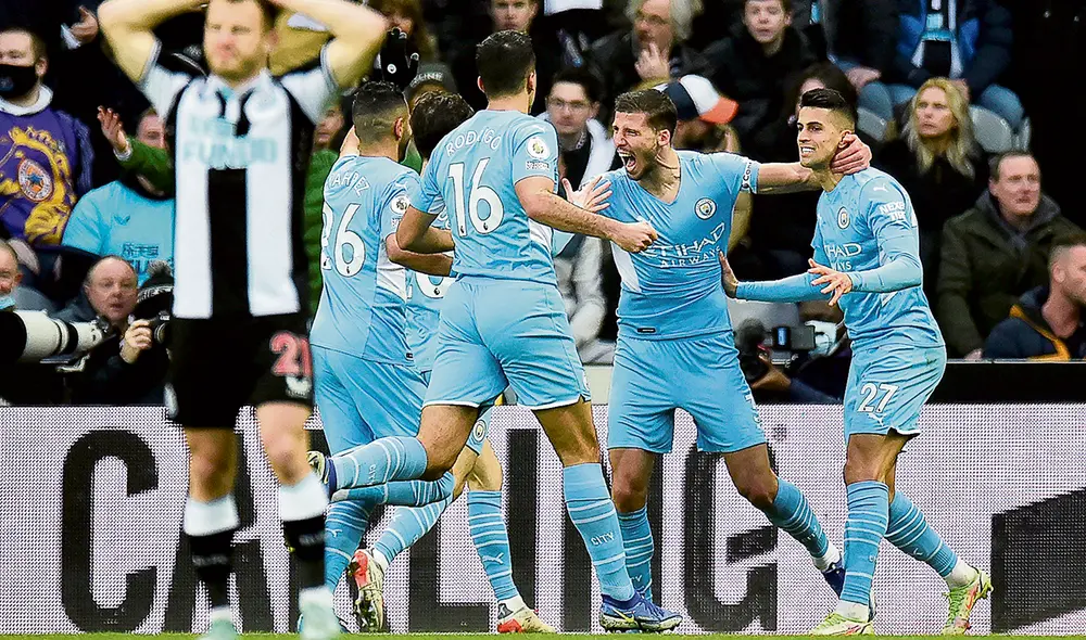 Histórico. Triunfo 34 del City en el 2021, la cifra más alta en un año en la Primera inglesa. Foto: EFE Histórico. Triunfo 34 del City en el 2021, la cifra más alta en un año en la Primera inglesa. Foto: EFE