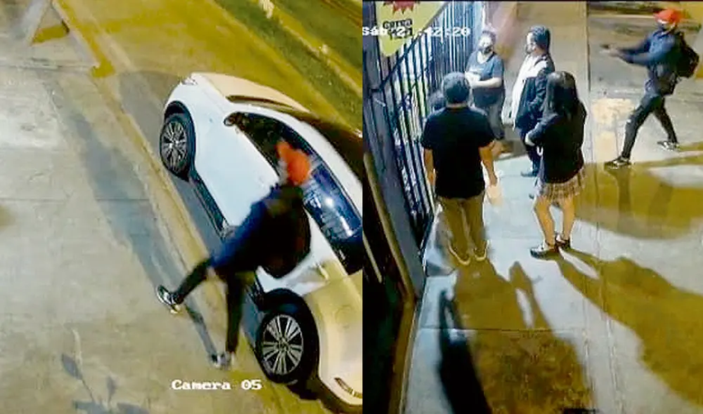 Ejecución. Precisos instantes en que Luis Gaspar Pardo es asesinado delante de su familia, en Santa Anita. Aún no se ha establecido quién ordenó eliminarlo. Foto: difusión / composición LR