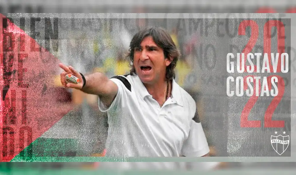 Gustavo Costas presentado por Palestino. Foto: Deportivo Palestino Gustavo Costas presentado por Palestino. Foto: Deportivo Palestino