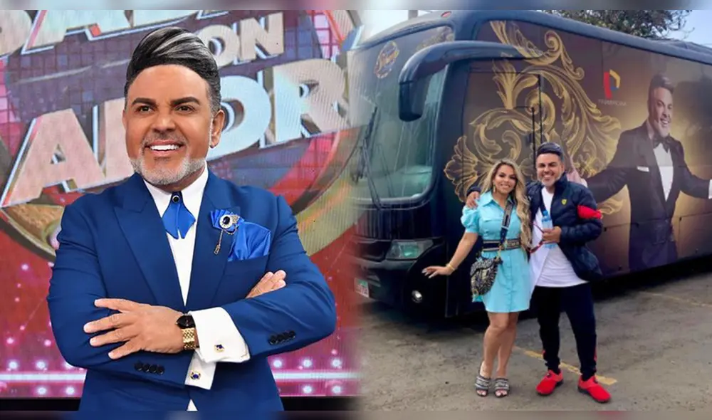 El exterior del nuevo vehículo de Andrés Hurtado llevaba una foto y el logo del canal en el que trabaja. Foto: Andrés Hurtado/Instagram El exterior del nuevo vehículo de Andrés Hurtado llevaba una foto y el logo del canal en el que trabaja. Foto: Andrés Hurtado/Instagram