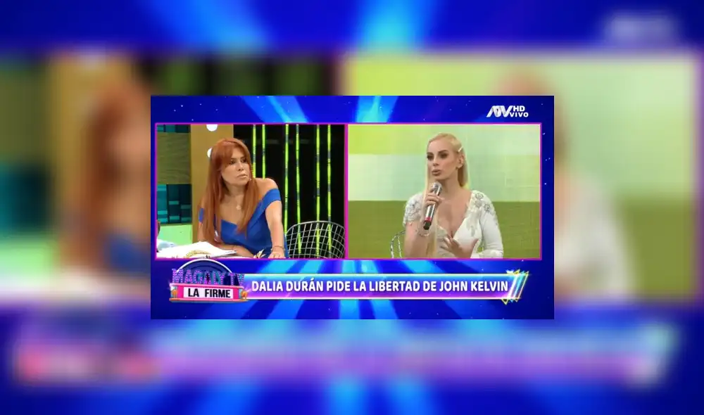 Magaly Medina cuestiona la decisión de Dalia Durán de pedir la libertad de su agresor John Kelvin. Foto: captura América TV Magaly Medina cuestiona la decisión de Dalia Durán de pedir la libertad de su agresor John Kelvin. Foto: captura América TV