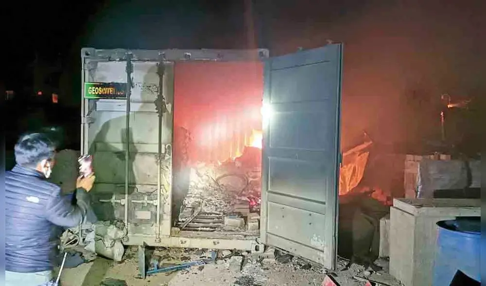 Incendian campamento de minera Anabi en Quiñota