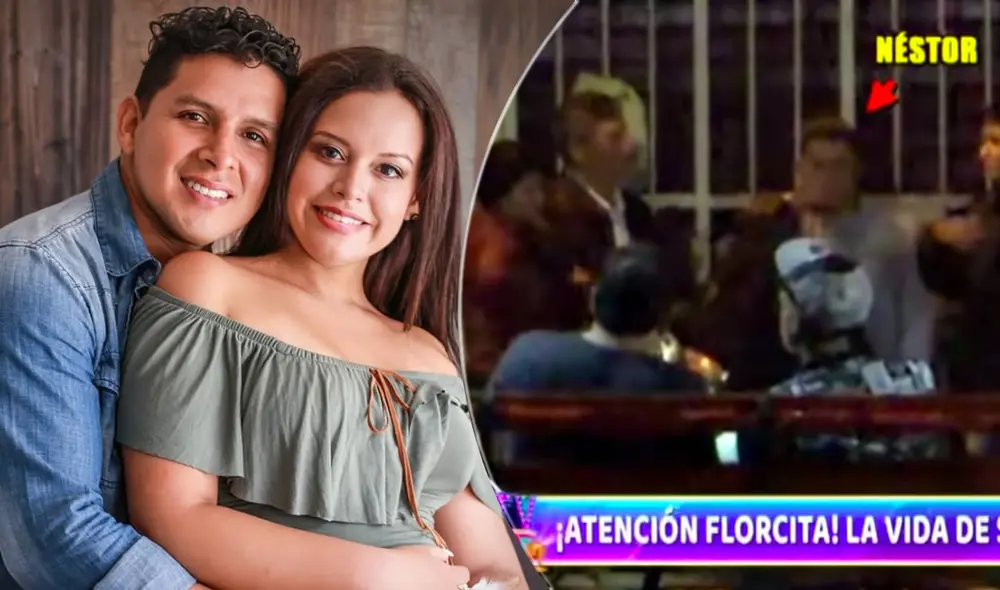 En las imágenes se puede ver al cumbiambero tomando licor y departiendo con los demás invitados, todo esto mientras Flor Polo trabajaba animando un concierto. Foto: composición Instagram/captura ATV