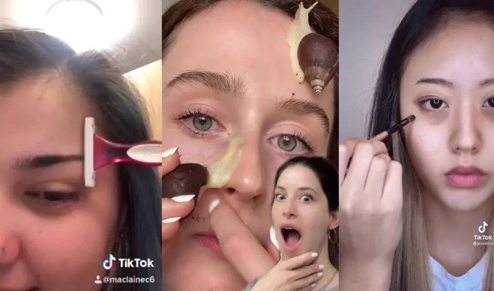 Este 2021, la plataforma de videos se vio inundada de consejos de maquillaje realmente extraños y un poco peligrosos. Foto: captura de TikTok