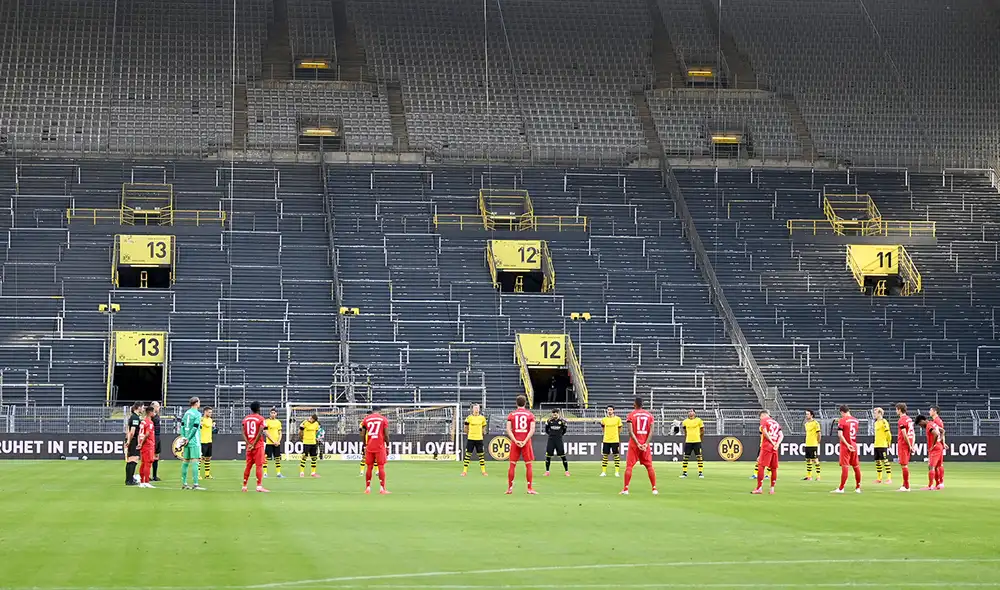 La temporada pasada los encuentros de la liga alemana también se disputaron sin público. Foto: AFP