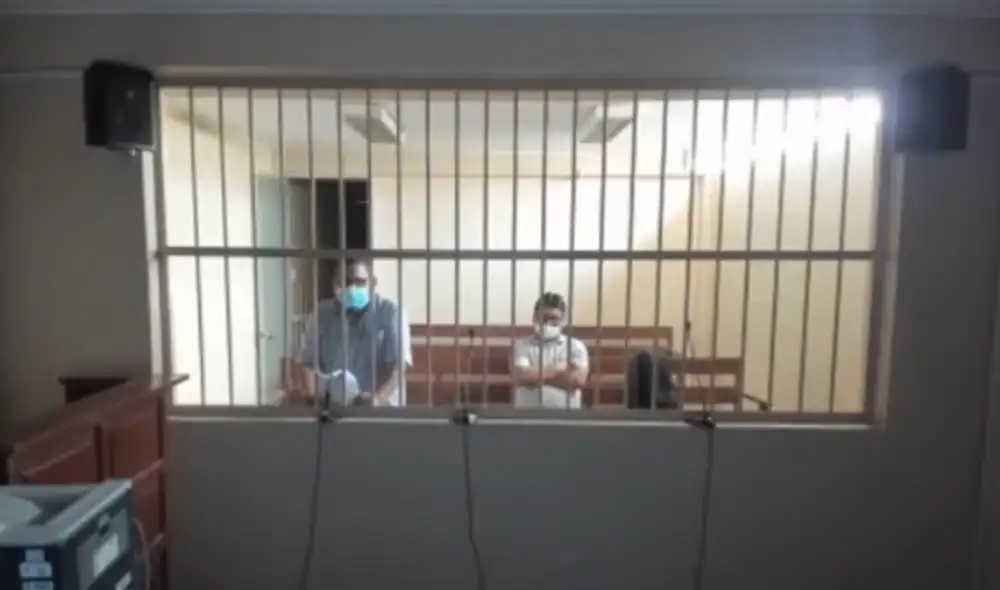 Veto Bernal y Napoleón Ocsa, desde el penal de Socabaya, pidieron salir en libertad. Foto: Captura transmisión Corte de Arequipa