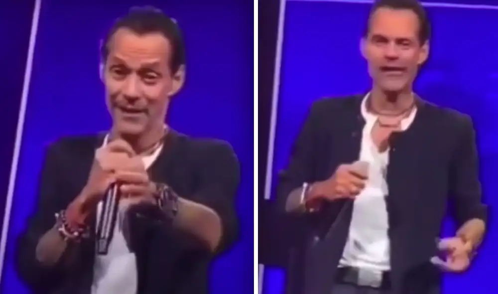 Usuarios de redes sociales expresaron su preocupación por el comportamiento de Marc Anthony y su cambio físico. Foto: captura video Twitter