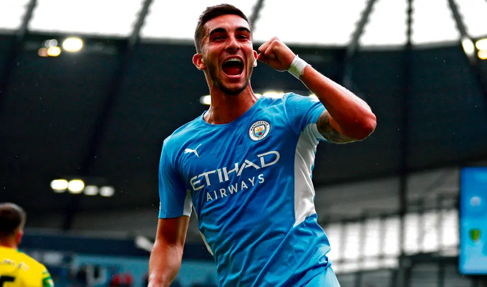 Ferran Torres juega en el Manchester City de la Premier League. Foto: AFP Ferran Torres juega en el Manchester City de la Premier League. Foto: AFP