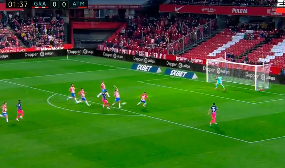 Joao Félix puso el 1-0 parcial del Atlético de Madrid ante Granada por LaLiga. Foto: captura ESPN