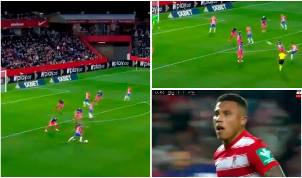 Este es el primer tanto de Machís en la presente liga española con el Granada. Foto: composición/ capturas ESPN