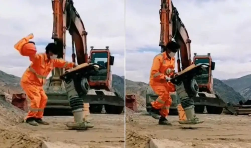 El hombre de usuario @wimbel1415 dejó de zapatear cuando se dio cuenta que la máquina estaba por caer y como si no hubiese bailado, siguió con sus actividades. Foto: captura de TikTok