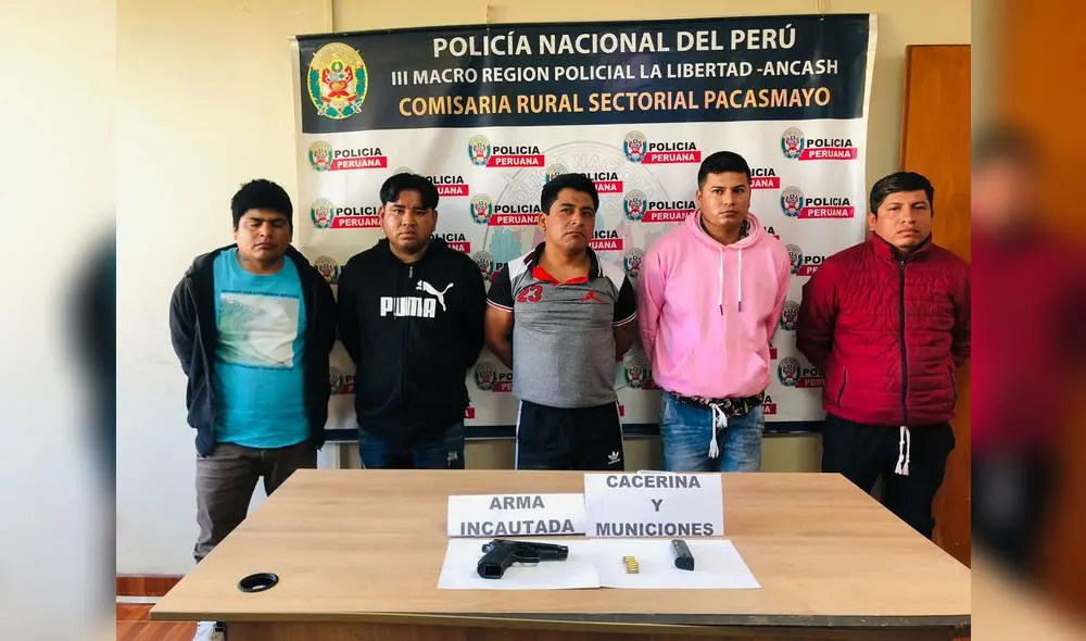 Presuntos miembros de Los Audaces de Pacasmayo cayeron en bar. Foto: PNP