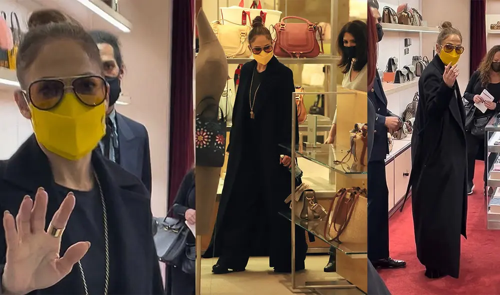 Jennifer Lopez captada en la tienda Gucci en Beverly Hills. Foto: Jennifer Lopez/Twitter fans Jennifer Lopez captada en la tienda Gucci en Beverly Hills. Foto: Jennifer Lopez/Twitter fans