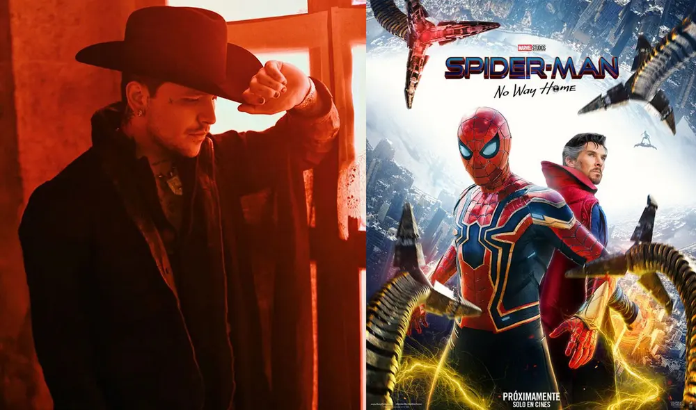 Christian Nodal y Belinda fueron a ver Spider-Man: no way home  en su primera cita en un cine. Foto: composición/Christian Nodal/Marvel/Instagram
