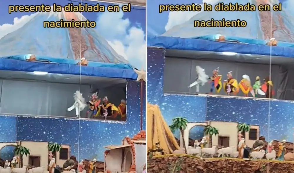 El usuario @franklin12084 compartió en otros videos los diferentes ángulos del gran y peculiar nacimiento en Arequipa. Foto: captura de TikTok