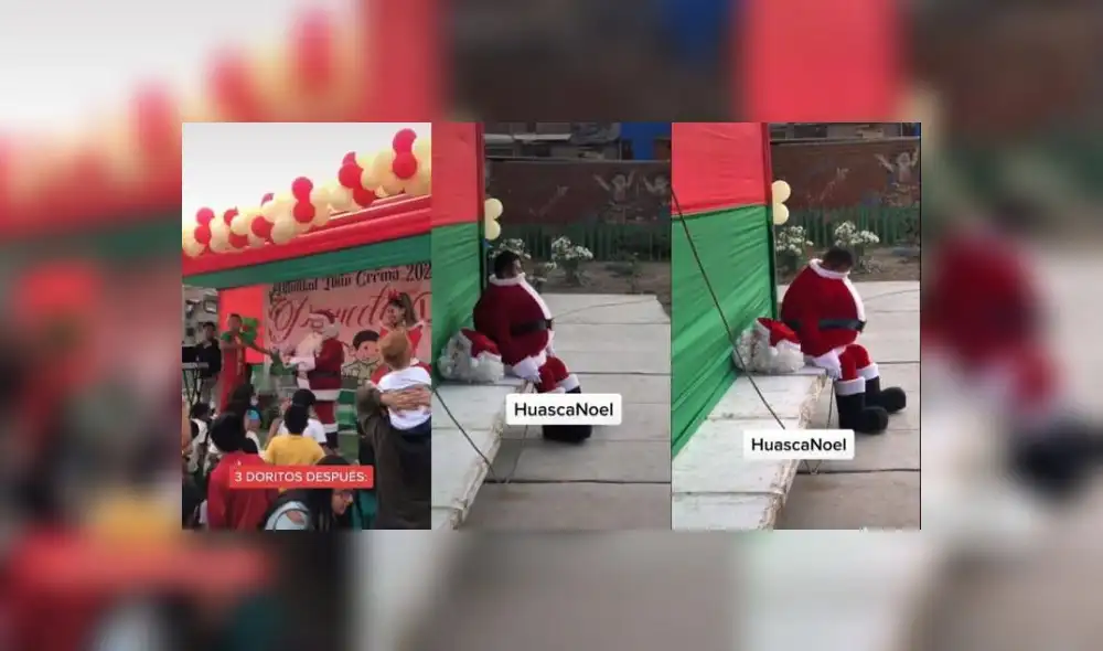 Internautas afirmaron que el sujeto estaba cansado por ser partícipe de la chocolatada de Sideral. Foto: captura de TikTok