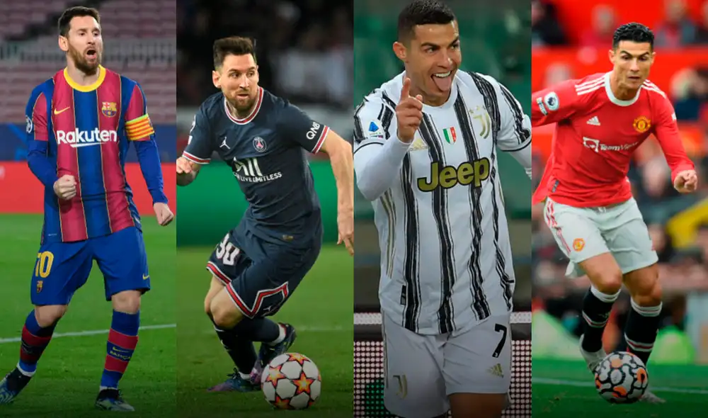 Lionel Messi y Cristiano Ronaldo acabaron el año como goleadores de sus antiguos equipos. Foto: composición/EFE/AFP