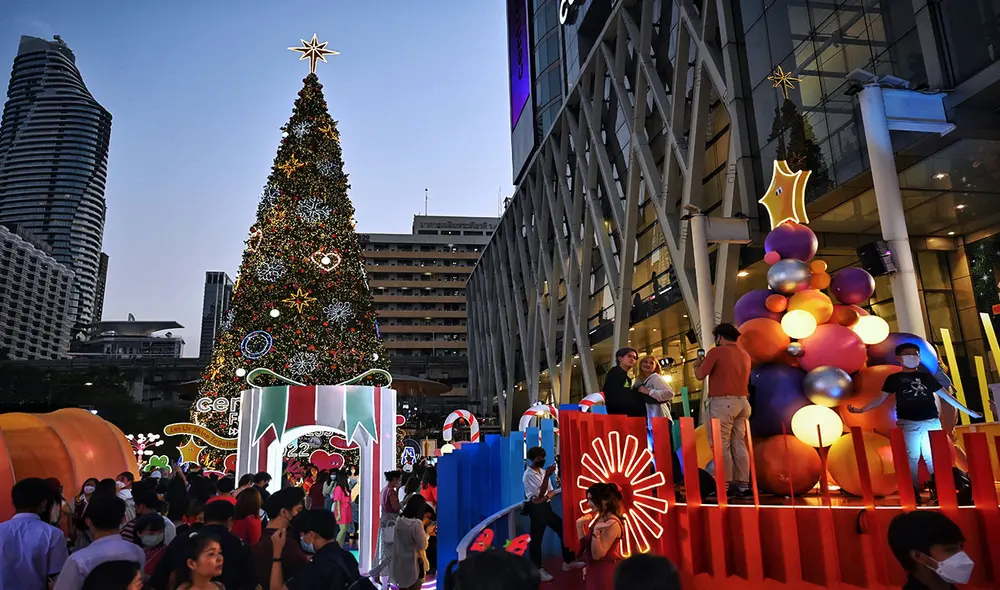 Tailandia se ha llenado de colorido para la Navidad. Foto: AFP Tailandia se ha llenado de colorido para la Navidad. Foto: AFP