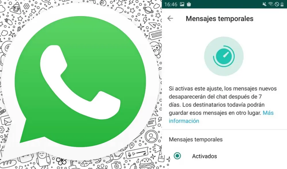 WhatsApp ha dispuesto de una función para evitar que los mensajes puedan leerse después de algún tiempo. Foto: Composición LR