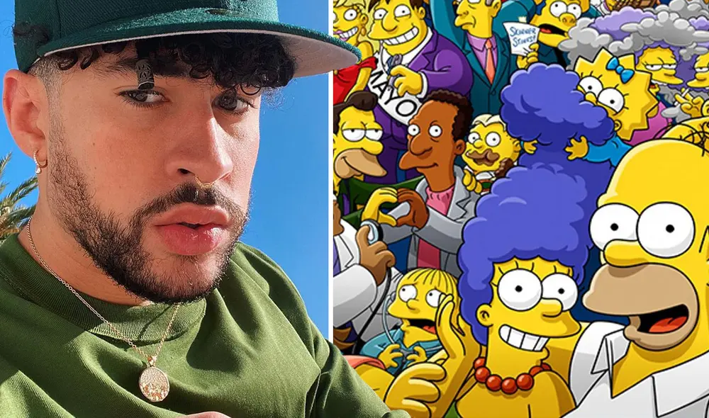 Bad Bunny aparece en el videoclip para ayudar a Homero. Foto: Bad Bunny/Los Simpsons/Instagram