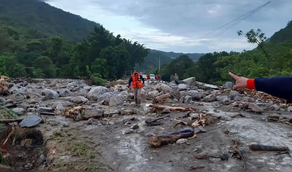 Activación de quebrada de Olón puso en riesgo a residentes del sector La Caldera. Foto: Municipio de Utcubamba