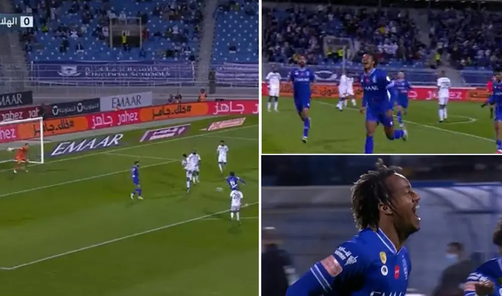 André Carrillo sumó su segundo gol de manera consecutiva en Arabia. Foto: captura/SSC