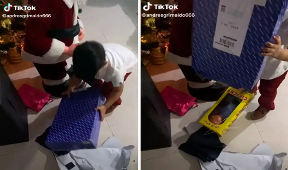 Al parecer, un joven cumplió el deseo de su sobrino y le compró un juguete que mostraba al personaje principal de la película del muñeco diabólico. Foto: captura de TikTok