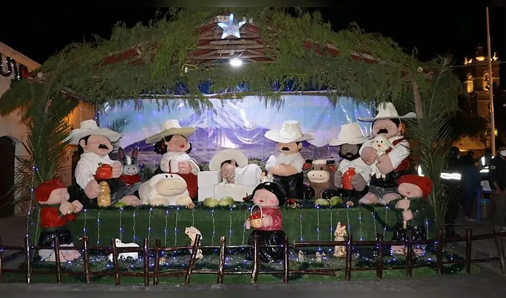 Los personajes llevan vestimenta típica de Arequipa y productos tradicionales de la región. Foto: Municipalidad Distrital de Cayma
