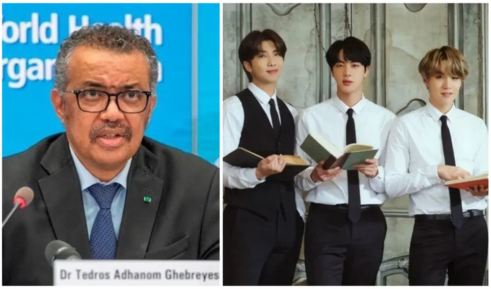Director general de la OMS envía mensaje a Suga, RM y Jin de BTS luego de confirmarse que dieron positivo por COVID-19. Foto: Composición LR / Imágenes OMS y HYPE