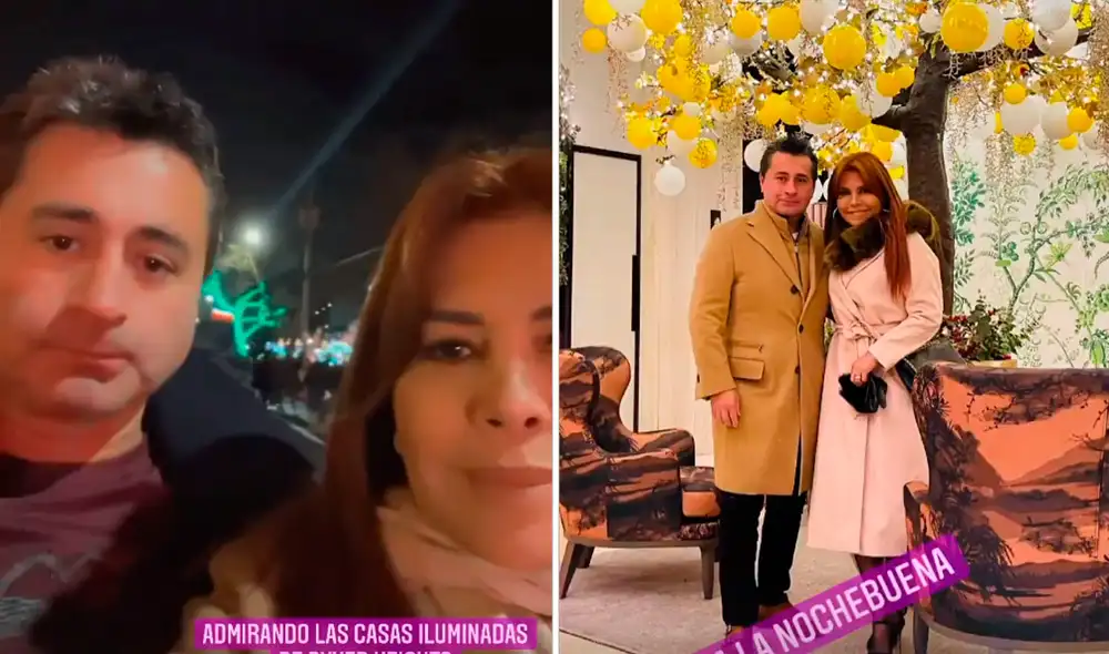 Magaly Medina y Alfredo Zambrano pasean por Nueva York en Nochebuena. Foto: composición/Instagram