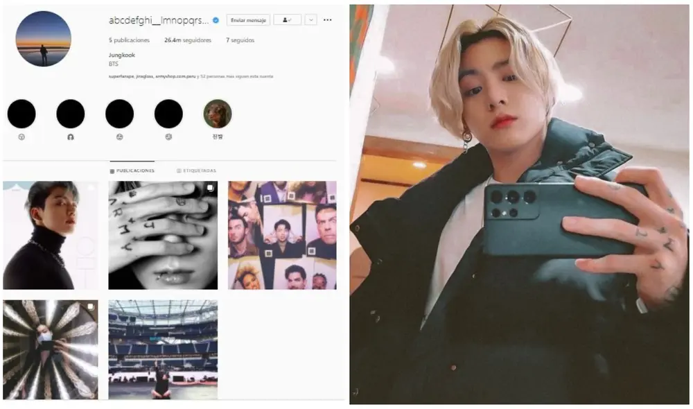 BTS en Instagram: ARMY descubrió cuándo fue creado el perfil de Jungkook. Foto: composición LR / Instagram / Twitter