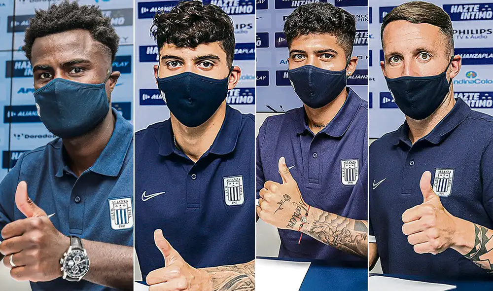 Aprobados. Hasta el momento, estos son los cuatro fichajes de Alianza para el 2022. Tiene el aval del DT, gerente deportivo y también de la tecnología. Foto: composición/ Alianza Lima Aprobados. Hasta el momento, estos son los cuatro fichajes de Alianza para el 2022. Tiene el aval del DT, gerente deportivo y también de la tecnología. Foto: composición/ Alianza Lima