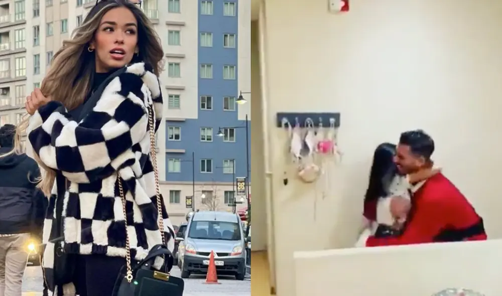 Shirley Arica grabó el momento en que el padre de su hija la sorprende al ingresar vestido de Papa Noel. Foto: Shirley Arica/Instagram. Shirley Arica grabó el momento en que el padre de su hija la sorprende al ingresar vestido de Papa Noel. Foto: Shirley Arica/Instagram.