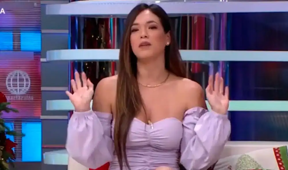 Rebeca Escribens presentó a Jazmín Pinedo en Más espectáculos. Foto: captura/América TV