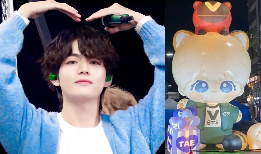 Taehyung de BTS llamó la atención de sus seguidores con una inesperada visita a los proyectos por su cumpleaños en Corea del Sur. Foto: composición La República/HYBE/China Baidu VBar
