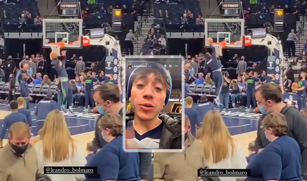 Paulo Londra fue a alentar a su amigo Leandro Bolmaro en la NBA. Foto: captura Instagram Paulo Londra fue a alentar a su amigo Leandro Bolmaro en la NBA. Foto: captura Instagram