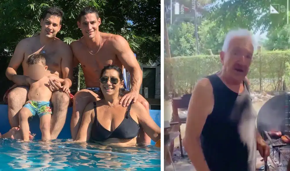 Facundo González no dudó en hacer bromas a sus familiares en videos que luego compartió en redes sociales. Foto: composición Instagram