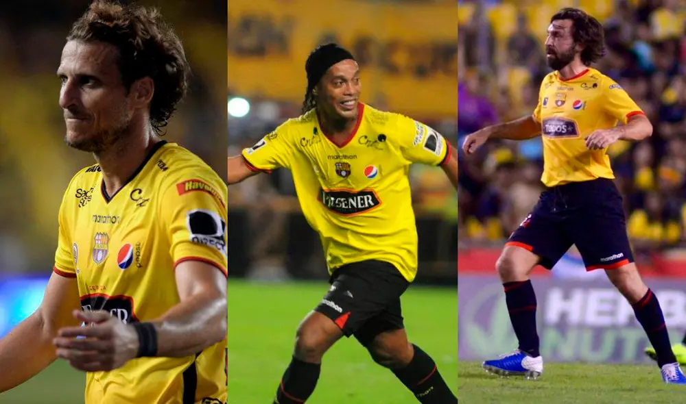 Barcelona SC ha visto desfilar a grandes futbolistas en su estadio para la Noche Amarilla. Foto: composición/Barcelona SC Barcelona SC ha visto desfilar a grandes futbolistas en su estadio para la Noche Amarilla. Foto: composición/Barcelona SC