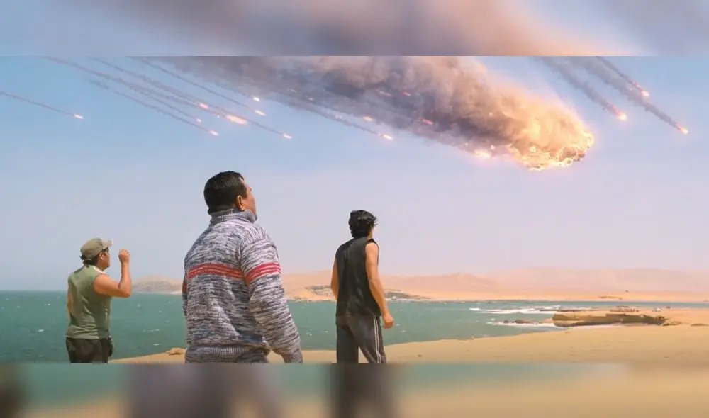 André Silva, Ramón García y la Playa Roja de la Reserva Nacional de Paracas en No miren arriba. Foto: Netflix
