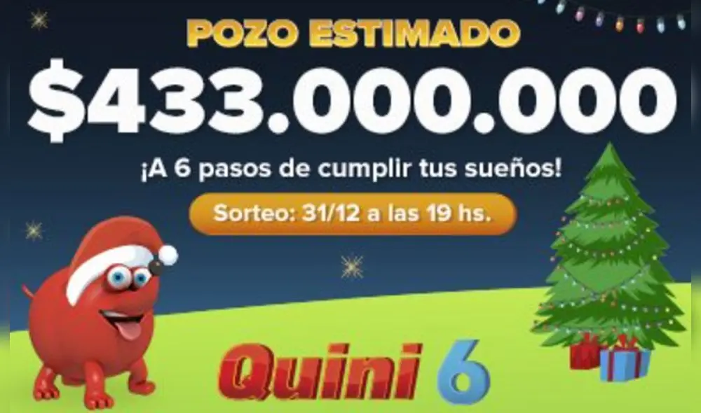Quini 6 se sorteará el próximo 31 de diciembre en un juego especial por Año Nuevo. Foto: captura Quini 6 se sorteará el próximo 31 de diciembre en un juego especial por Año Nuevo. Foto: captura