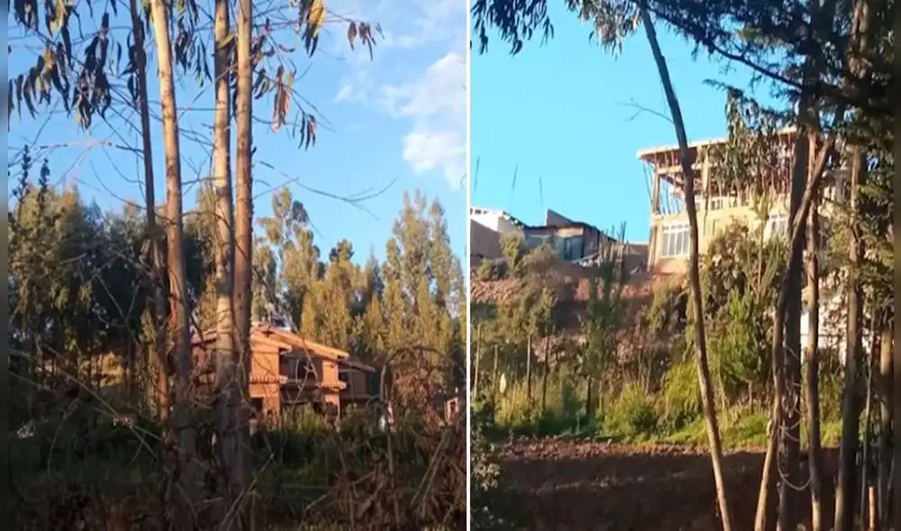 Congresista Ugarte presentó fotografías hoteles y viviendas, en la sesión. Foto: captura video canal del Congreso