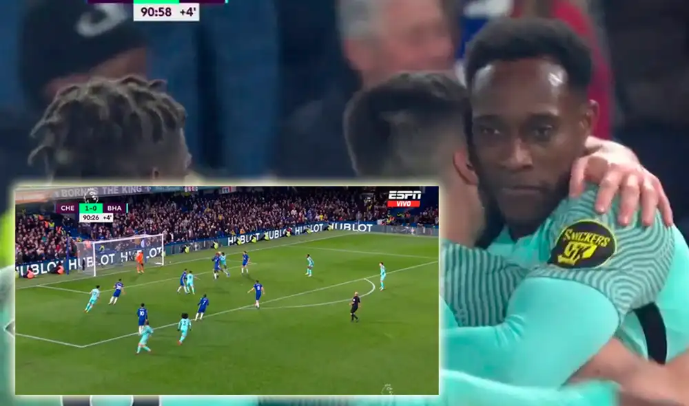 Danny Welbeck conectó de cabeza para el 1-1 final del Brighton ante el Chelsea. Foto: captura de ESPN Danny Welbeck conectó de cabeza para el 1-1 final del Brighton ante el Chelsea. Foto: captura de ESPN