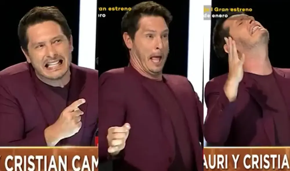 Cristian Rivero imita los gestos de Mauri Stern en Yo soy: grandes batallas internacional. Foto: captura de Latina