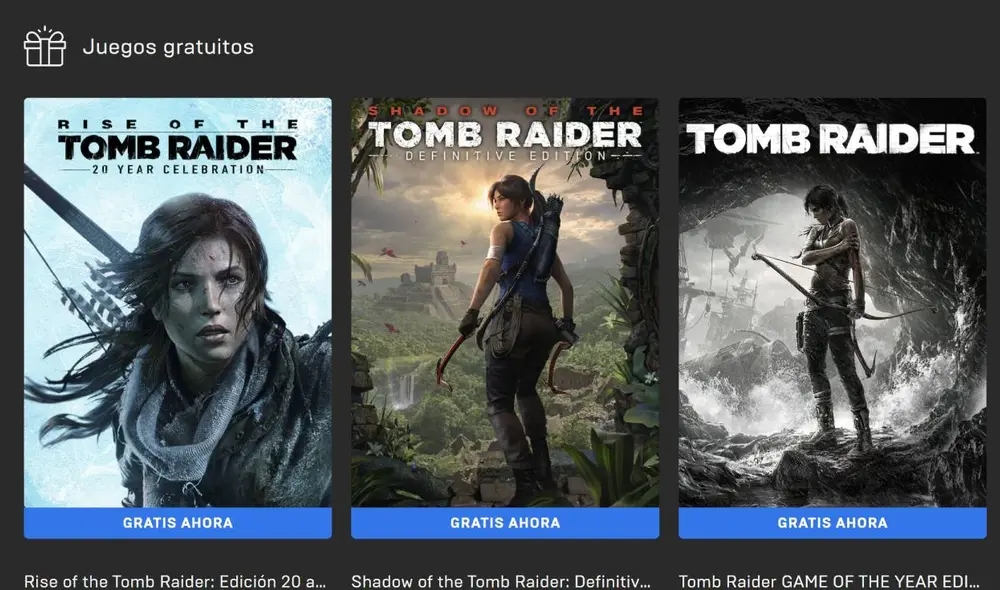 Miles de usuarios reportan problemas para reclamar los juegos de Tomb Raider en la plataforma de Epic Games. Foto: Captura