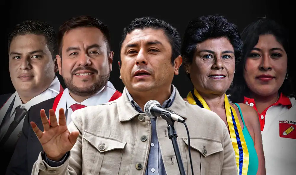 De izquierda a derecha: Diego Bazán, Carlos Zeballos, Guillermo Bermejo, Norma Yarrow y Betssy Chávez. Foto: composición Fabrizio Oviedo/La República